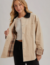 Load image into Gallery viewer, Beige Corduroy Barn Coat