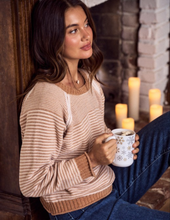Load image into Gallery viewer, Beige Chenille Striped Sweater
