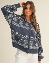 Load image into Gallery viewer, Blue Nordic Jacquard Sweater