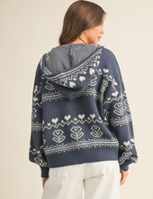 Load image into Gallery viewer, Blue Nordic Jacquard Sweater