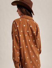 Load image into Gallery viewer, Brown Embroidered Corduroy Top