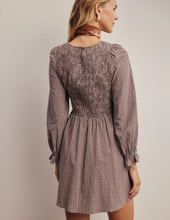 Load image into Gallery viewer, Brown Mini Gingham Dress
