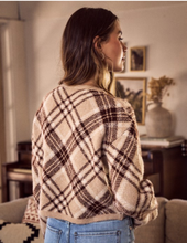 Load image into Gallery viewer, Brown Plaid Cardigan