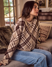 Load image into Gallery viewer, Brown Plaid Cardigan