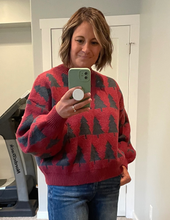 Load image into Gallery viewer, Burgundy Christmas Tree Sweater