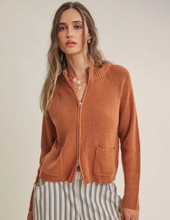 Load image into Gallery viewer, Caramel 2-Way Zip Sweater