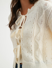 Load image into Gallery viewer, Cream Tie Front Cardigan
