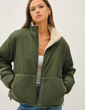 Load image into Gallery viewer, Dark Olive Fleece Jacket