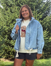 Load image into Gallery viewer, Denim Funnel Neck Jacket