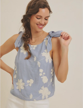 Load image into Gallery viewer, Dusty Blue Embroidery Top