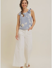 Load image into Gallery viewer, Dusty Blue Embroidery Top