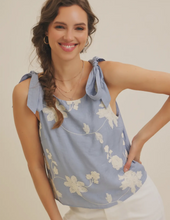 Load image into Gallery viewer, Dusty Blue Embroidery Top