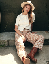 Load image into Gallery viewer, Gingham Barrel Leg Pants