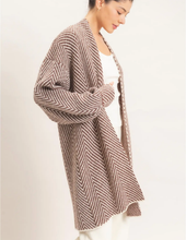 Load image into Gallery viewer, Herringbone Pattern Open Cardigan