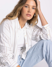 Load image into Gallery viewer, Ivory and Taupe Striped Top