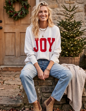 Load image into Gallery viewer, White "Joy" Sweater