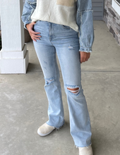 Load image into Gallery viewer, Light Distressed Flare Jeans