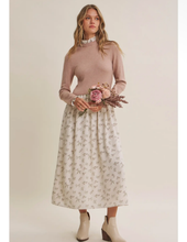 Load image into Gallery viewer, Mauve Sweater Floral Dress