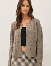 Load image into Gallery viewer, Oatmeal Cable Cardigan