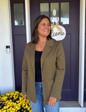 Load image into Gallery viewer, Olive knit Blazer
