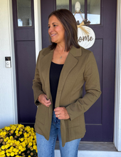 Load image into Gallery viewer, Olive knit Blazer
