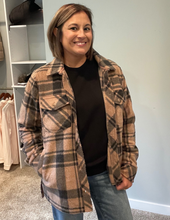Load image into Gallery viewer, Pecan & Black Plaid Jacket