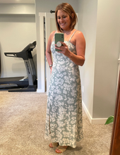 Load image into Gallery viewer, Sage floral Linen Dress