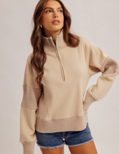 Load image into Gallery viewer, Sand Quarter Zip Pullover