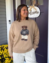 Load image into Gallery viewer, Khaki Teddy Bear Sweater