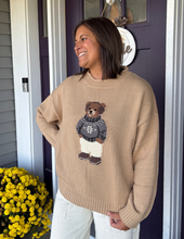 Load image into Gallery viewer, Khaki Teddy Bear Sweater