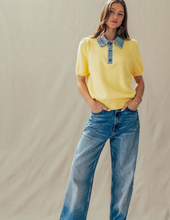 Load image into Gallery viewer, Yellow Denim Collar Top