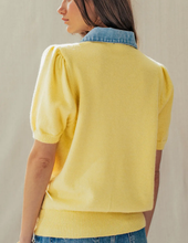 Load image into Gallery viewer, Yellow Denim Collar Top