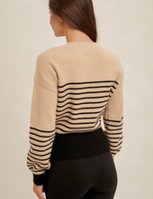 Load image into Gallery viewer, Taupe/Black Striped Sweater
