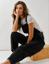Load image into Gallery viewer, Black Wash Denim Overalls
