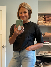 Load image into Gallery viewer, Black Raw Hem Tee
