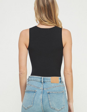 Load image into Gallery viewer, Black Sleeveless Bodysuit
