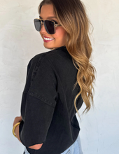 Load image into Gallery viewer, Black Raw Hem Tee
