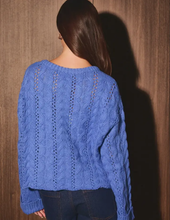 Load image into Gallery viewer, Blue Cable Knit Sweater
