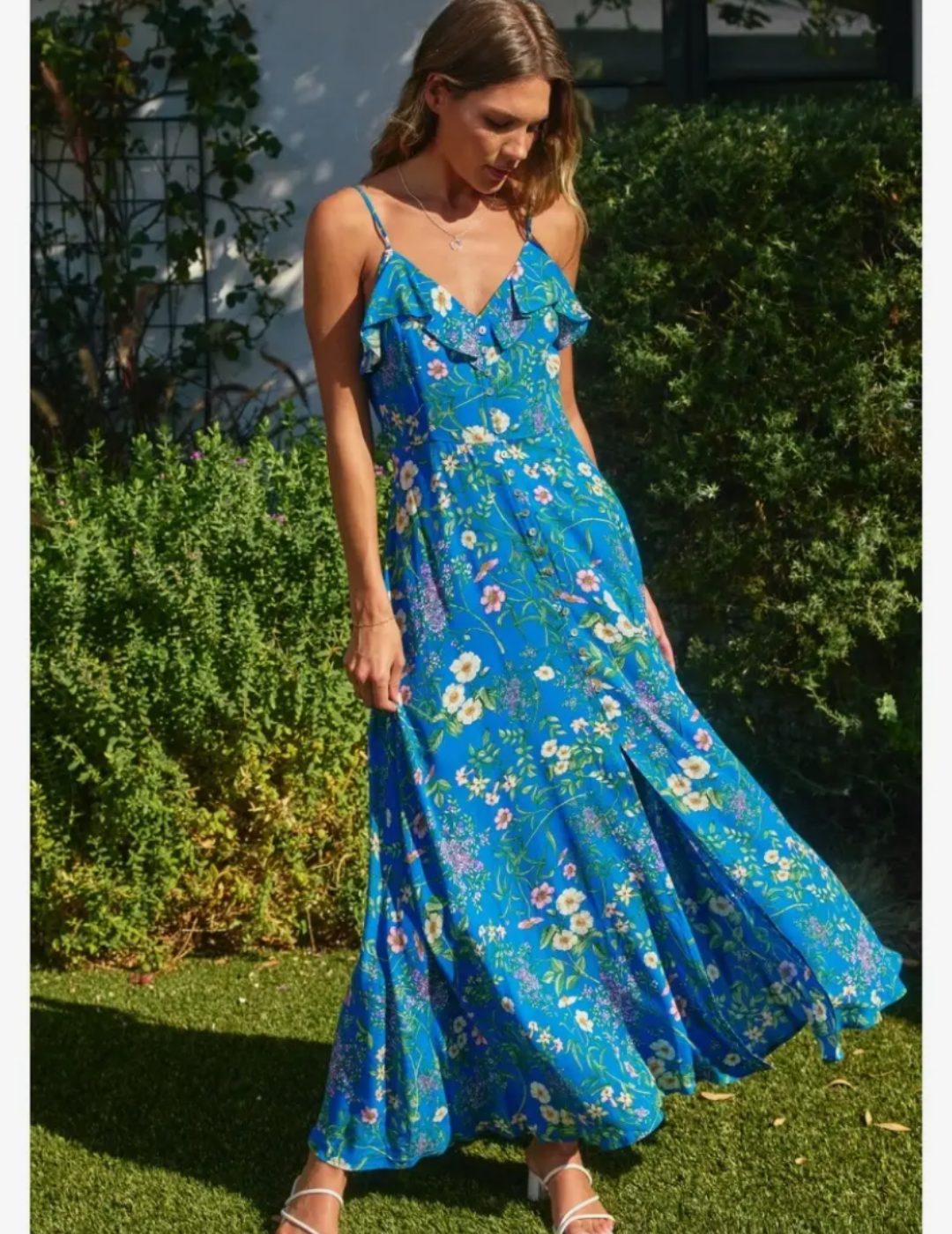 blue maxi dress floral Blue Floral Maxi Dress – A Touch of Spark