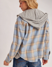 Load image into Gallery viewer, Blue Plaid Hooded Jacket
