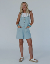 Load image into Gallery viewer, Blue Ribbed Romper
