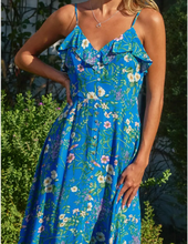 Load image into Gallery viewer, Blue Floral Maxi Dress
