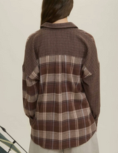 Load image into Gallery viewer, Brown Colorblock Plaid Shirt
