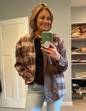 Load image into Gallery viewer, Brown Colorblock Plaid Shirt
