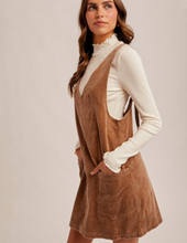 Load image into Gallery viewer, Brown Corduroy Overall Dress
