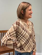 Load image into Gallery viewer, Brown Plaid Cardigan
