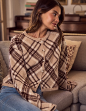 Load image into Gallery viewer, Brown Plaid Cardigan
