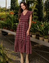 Load image into Gallery viewer, Burgundy Plaid Dress
