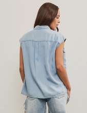 Load image into Gallery viewer, Cap Sleeve Denim Top
