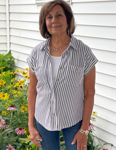 Load image into Gallery viewer, Charcoal Stripe Top
